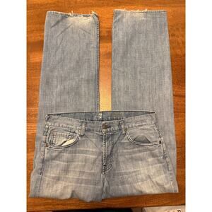 7 For All Mankind Jeans Men’s 34 Relaxed Fit Light Wash Straight Leg Made in USA